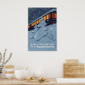 Vintage Austrian Railways Winter Travel Poster ポスター (キッチン)
