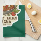 Vintage Authentic Italian Lasagna Label キッチンタオル (四つ折り)