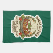 Vintage Authentic Italian Lasagna Label キッチンタオル (横)