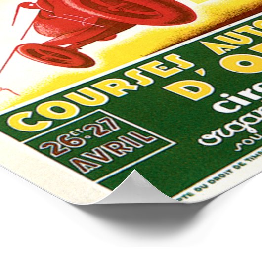 Vintage Automobile Race Poster ポスター (角)