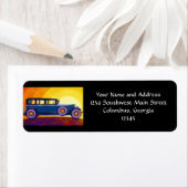 Vintage Automobile Rainbow Sunset ラベル (インサイチュ)