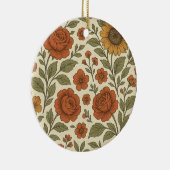 Vintage Autumn Floral Pattern – Rustic Botanical セラミックオーナメント (右)