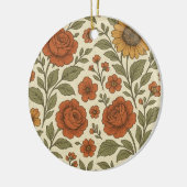 Vintage Autumn Floral Pattern – Rustic Botanical セラミックオーナメント (左)
