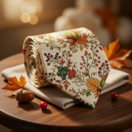 Vintage Autumn Harvest Botanical ネクタイ