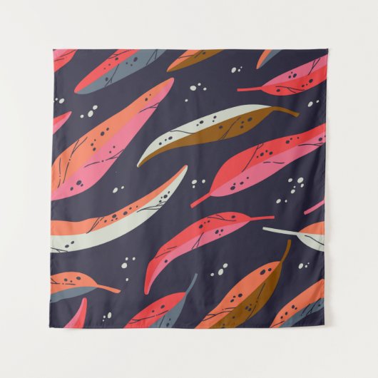 Vintage autumn leaf seamless pattern background. C タペストリー (正面)