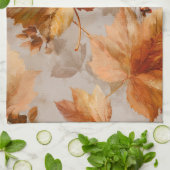 Vintage Autumn leaves  キッチンタオル (折り畳み)