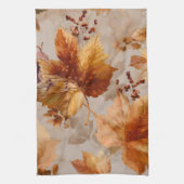 Vintage Autumn leaves  キッチンタオル (縦)