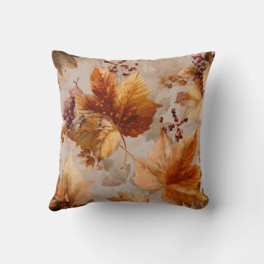 Vintage Autumn leaves クッション (裏面)