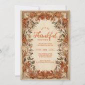 Vintage Autumn Thanksgiving Celebration 招待状 (正面)