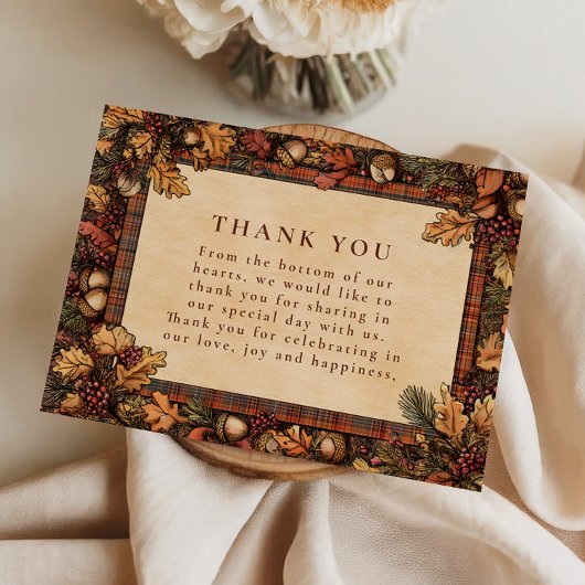 Vintage Autumn Woodland Romance サンキューカード