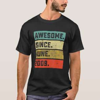 Vintage Awesome Since June 2009 13th Birthday 13 Y Tシャツ