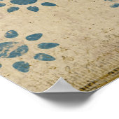 Vintage Azure & Blush Owl Art Poster ポスター (角)