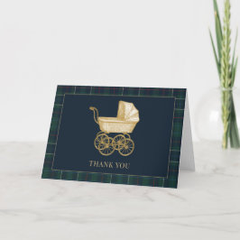Vintage Baby Carriage Classic Baby Shower  サンキューカード