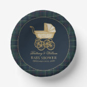 Vintage Baby Carriage Classic Baby Shower ペーパーボウル (正面)