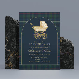 Vintage Baby Carriage Classic Baby Shower  招待状