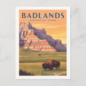 Vintage Badlands National Park ポストカード (正面)