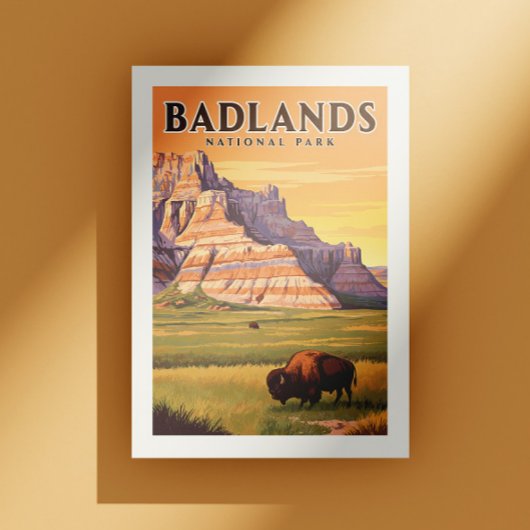 Vintage Badlands National Park ポストカード