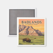 Vintage Badlands National Park マグネット (正面/裏面)