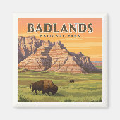 Vintage Badlands National Park マグネット (正面)