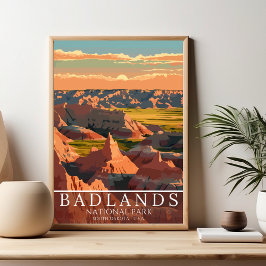 Vintage Badlands National Park - Western Beauty ポスター