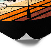 Vintage Badminton Player Badminton  ポスター (角)