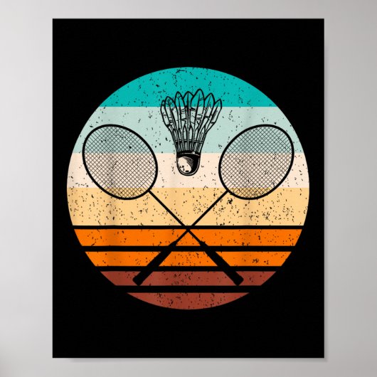 Vintage Badminton Player Badminton  ポスター (正面)