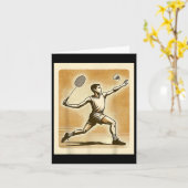 Vintage Badminton Player Shuttle Badmintoner  カード (黄色い花)