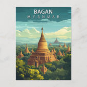 Vintage Bagan Myanmar Travel ポストカード (正面)