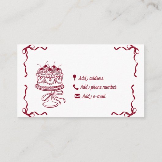 Vintage bakery business card 名刺 (裏面)