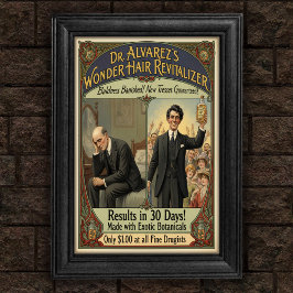 Vintage Baldness Banished Hair Tonic Ad ポスター
