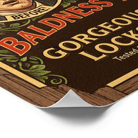 Vintage Baldness Cure Advertising Poster ポスター (角)