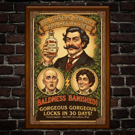 Vintage Baldness Cure Advertising Poster ポスター