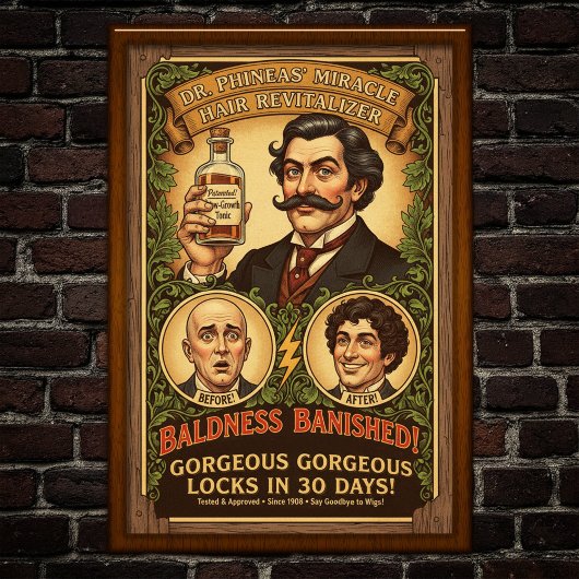 Vintage Baldness Cure Advertising Poster ポスター