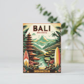 Vintage Bali Indonesia Travel  ポストカード (スタンド正面)