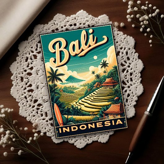 Vintage Bali, Indonesia Travel  ポストカード