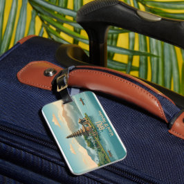 Vintage Bali Ulun Danu Beratan Lake Temple Travel ラゲッジタグ