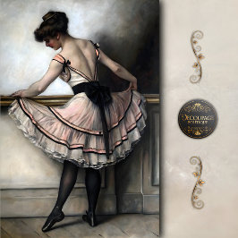 Vintage Ballerina in Pink Tutu Decoupage 薄葉紙