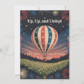 Vintage Balloon & Fireworks Celebration Invite (正面)