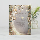 Vintage Balls Bells Pinecones Christmas  招待状 (スタンド正面)