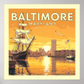 Vintage Baltimore Maryland ポスター (正面)