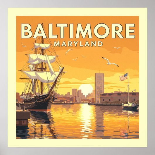 Vintage Baltimore Maryland ポスター (正面)