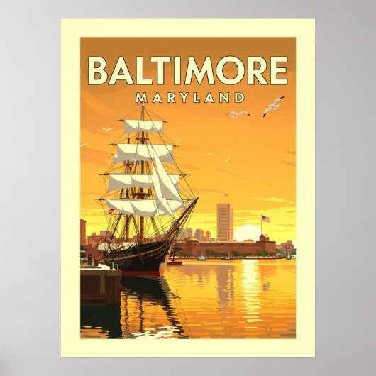 Vintage Baltimore Maryland ポスター (正面)