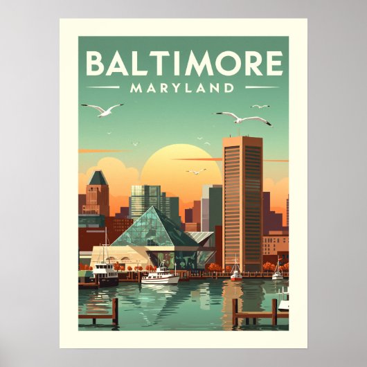 Vintage Baltimore Maryland ポスター (正面)