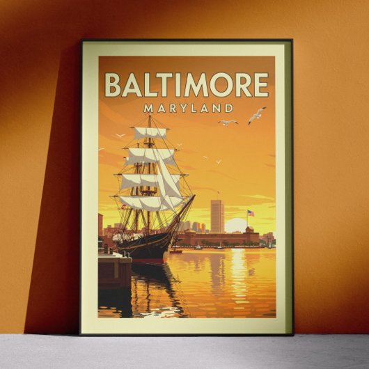 Vintage Baltimore Maryland ポスター