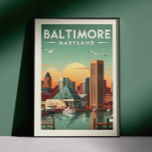 Vintage Baltimore Maryland ポスター