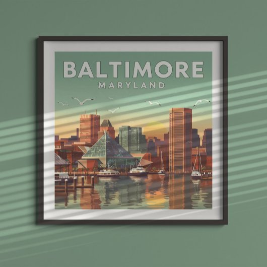 Vintage Baltimore Maryland ポスター