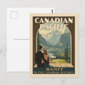 Vintage Banff Rockies Travel Poster Art Deco ポストカード (正面/裏面)