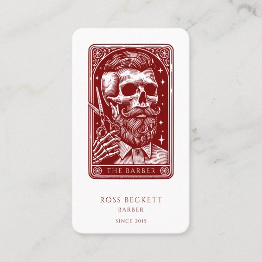 Vintage Barber Antique Tarot Terracotta 名刺 (正面)