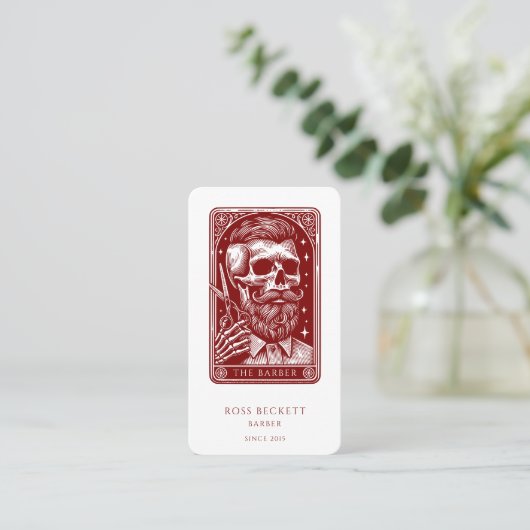 Vintage Barber Antique Tarot Terracotta 名刺 (スタンド正面)