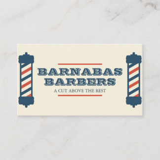 Vintage Barber Pole Barbershop Business Card 名刺